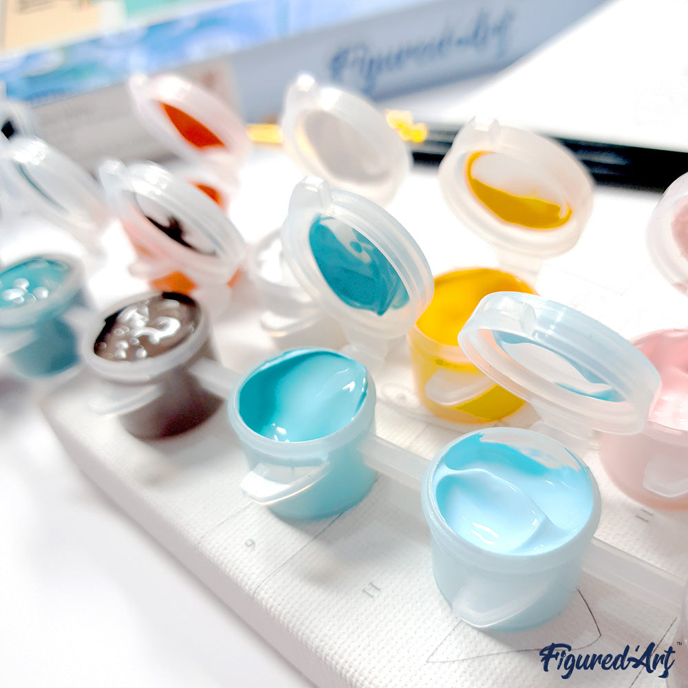 Mini Paint by numbers Lion Pop Art 20x20cm Framed canvas